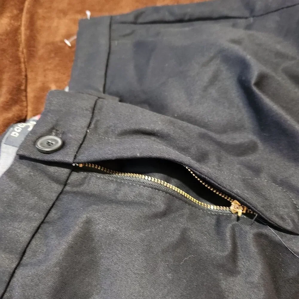 Dockers Khaki Pants Size 36x29 Black Slim Flat Front.  New